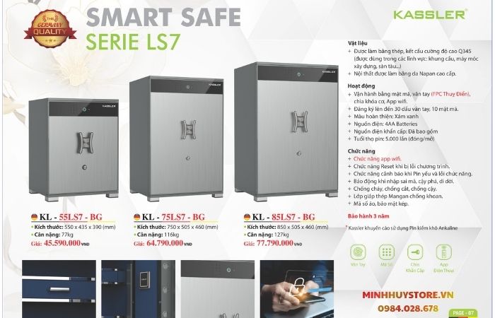 Két sắt Kassler H8 tối giản tinh tế phù hợp gia đình