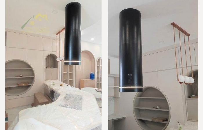 Máy hút mùi Canzy CZ-7038GBB với hệ thống đèn LED trang trí hiện đại