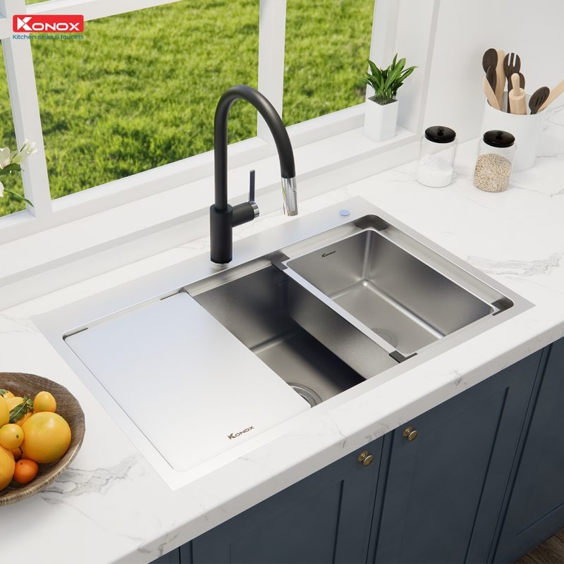 Chậu rửa bát chống xước Top Mount Sink KN8151TS Dekor Full