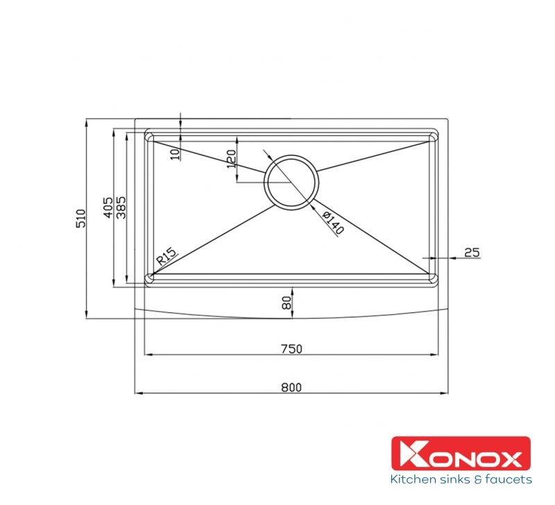 Chậu rửa bát KN8051AS Curve