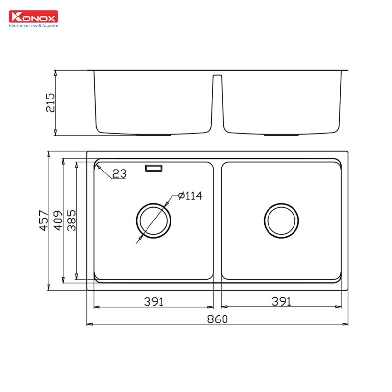 Chậu rửa bát chống xước KN8646DU Dekor