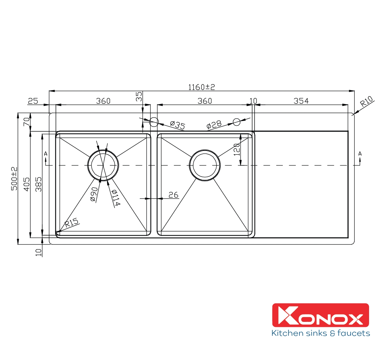 Chậu rửa bát KN11650TD