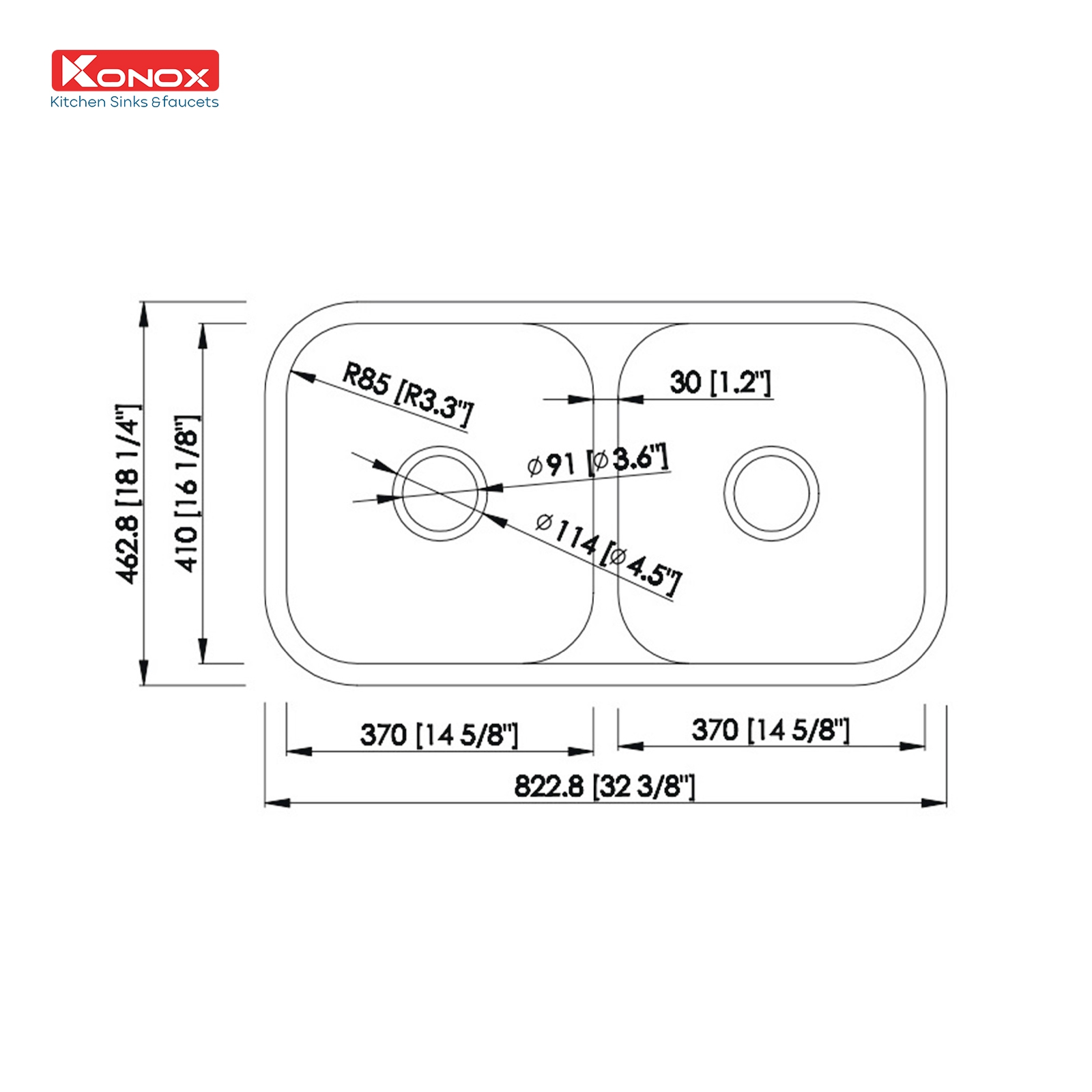 Chậu rửa bát Undermount Sink KN8246DUA