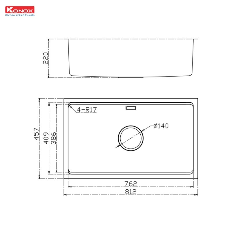 Chậu rửa bát chống xước Undermount Sink KN8146SU Dekor Basic