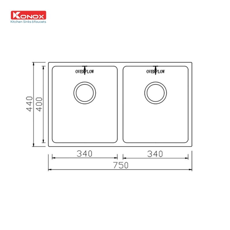 Chậu rửa bát Undermount Sink Cube 7544DU