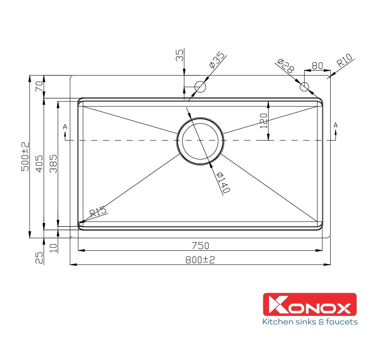 Chậu rửa bát KN8050TS