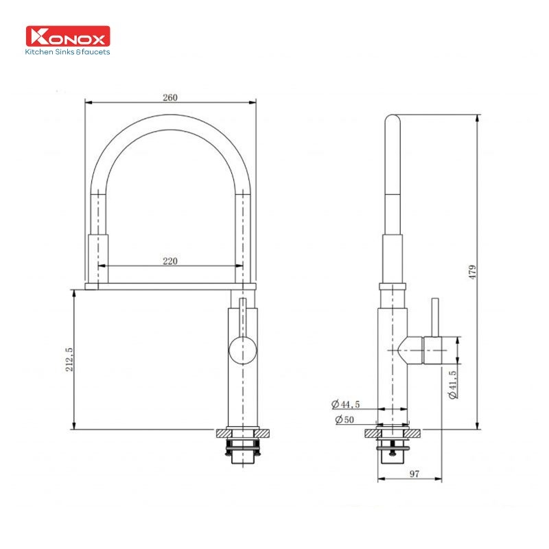 Vòi rửa bát thân mềm KN1618