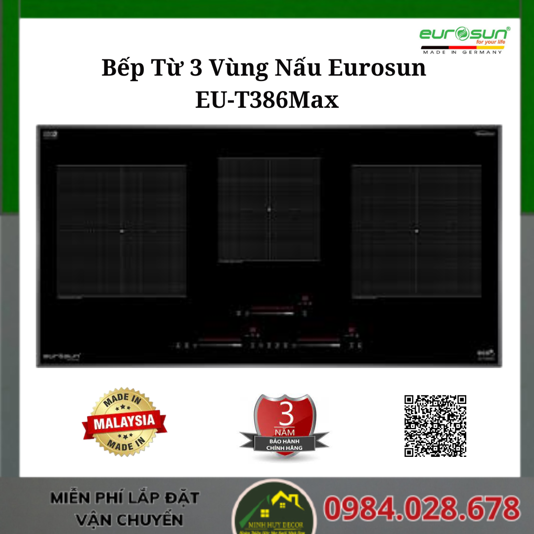 Bếp Từ 3 Vùng Nấu Eurosun EU-T386Max