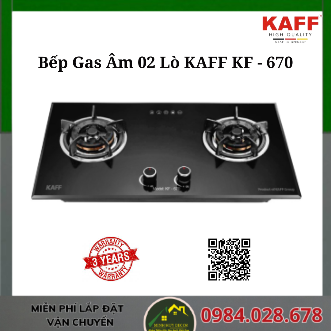 Bếp Gas Âm 02 Lò KAFF KF - 670