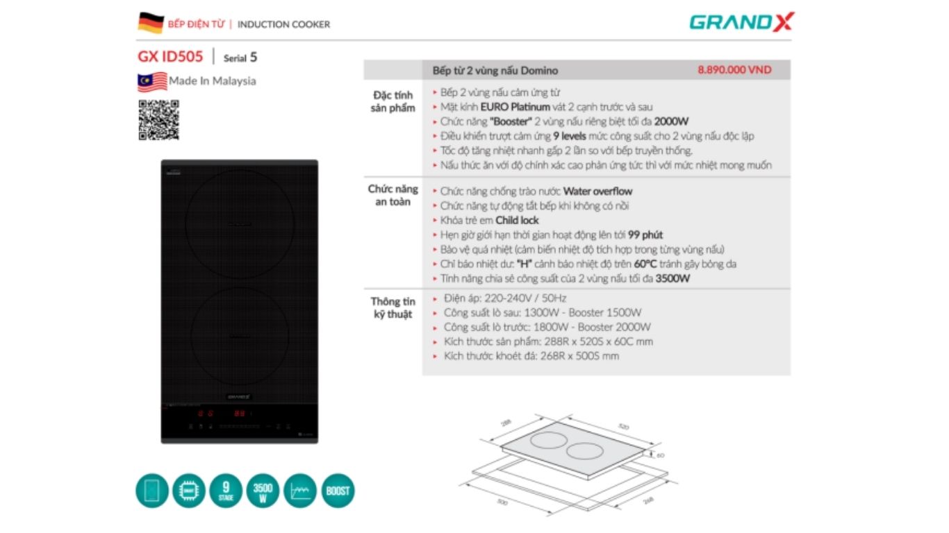 Bếp từ GrandX GX ID505