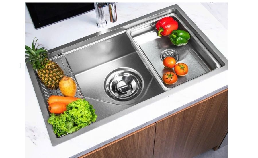 chậu rửa chén cao cấp GrandX GX6845V Volcano lắp âm bàn đá inox SUS304 sang trọng