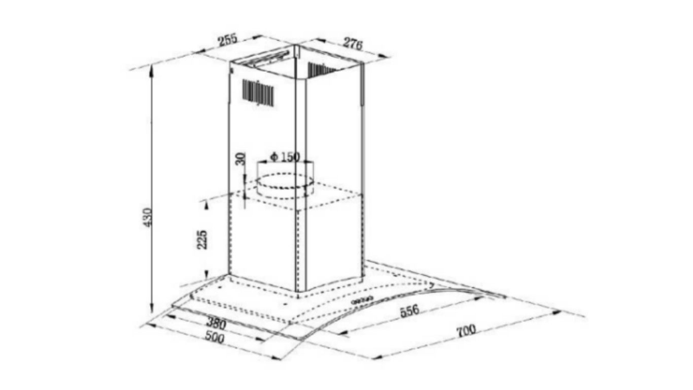 Máy hút mùi kính cong GrandX GX H70C62B