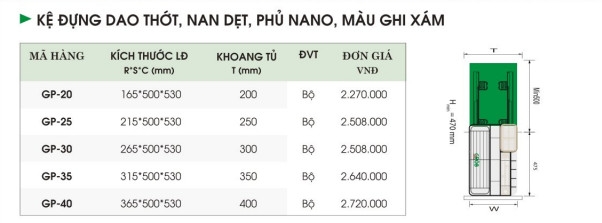 Kệ Đựng Dao Thớt, Nan Dẹt, Phủ Nano, Màu Ghi Xám