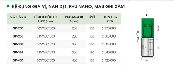 Kệ Đựng Gia Vị, Nan Dẹt, Phủ Nano, Màu Ghi Xám