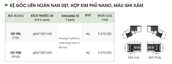 Kệ Góc Liên Hoàn, Nan Dẹt, Phủ Nano, Màu Ghi Xám