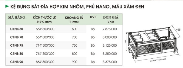 Kệ Đựng Bát Đĩa, Hợp Kim Nhôm, Phủ Nano, Màu Xám Đen