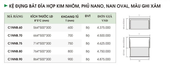 Kệ Đựng Bát Đĩa, Hợp Kim Nhôm, Phủ Nano, Nan Oval, Màu Ghi Xám