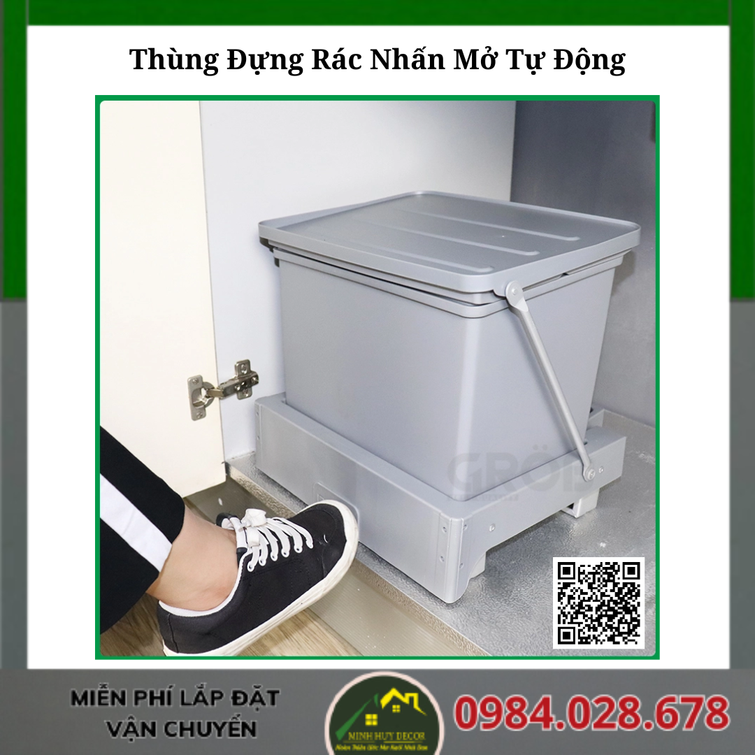 Thùng Đựng Rác Nhấn Mở Tự Động