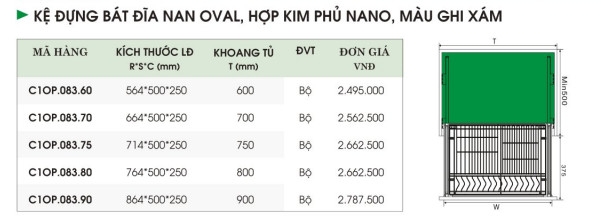 Kệ Đựng Bát Đĩa Hợp Kim Phủ Nano