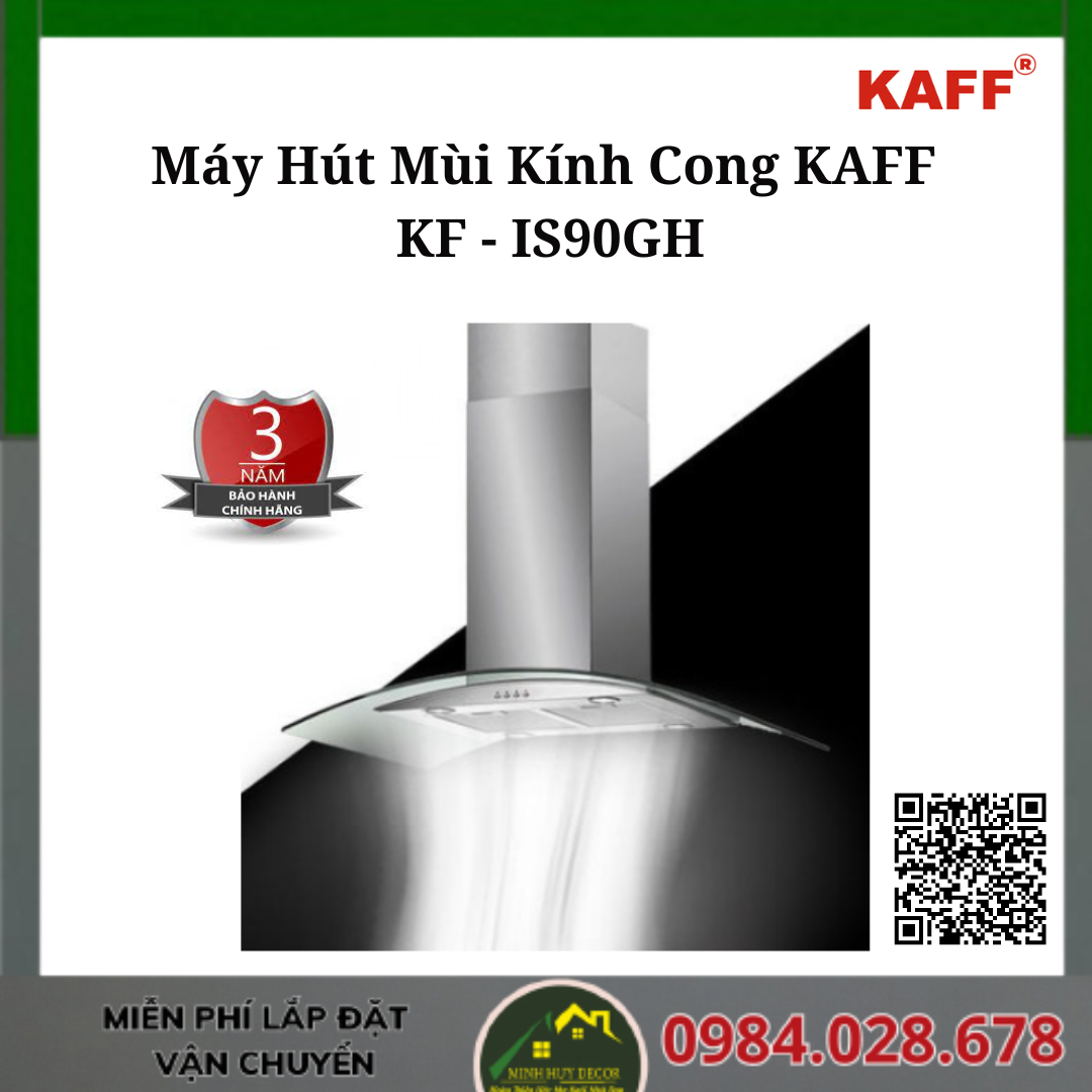 Máy Hút Mùi Kính Cong KAFF KF - IS90GH