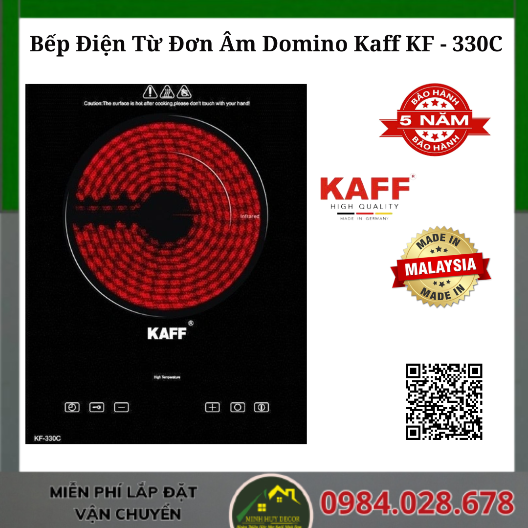 Bếp Điện Từ Đơn Âm Domino Kaff KF - 330C