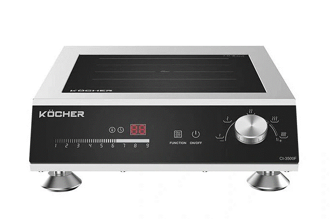 Bếp từ công nghiệp CI-3500F sử dụng công nghệ Double Coil, mặt kính cường lực chịu nhiệt 1000°C, hoạt động bền bỉ 24H, tiết kiệm điện, phù hợp nhà hàng và bếp công nghiệp.