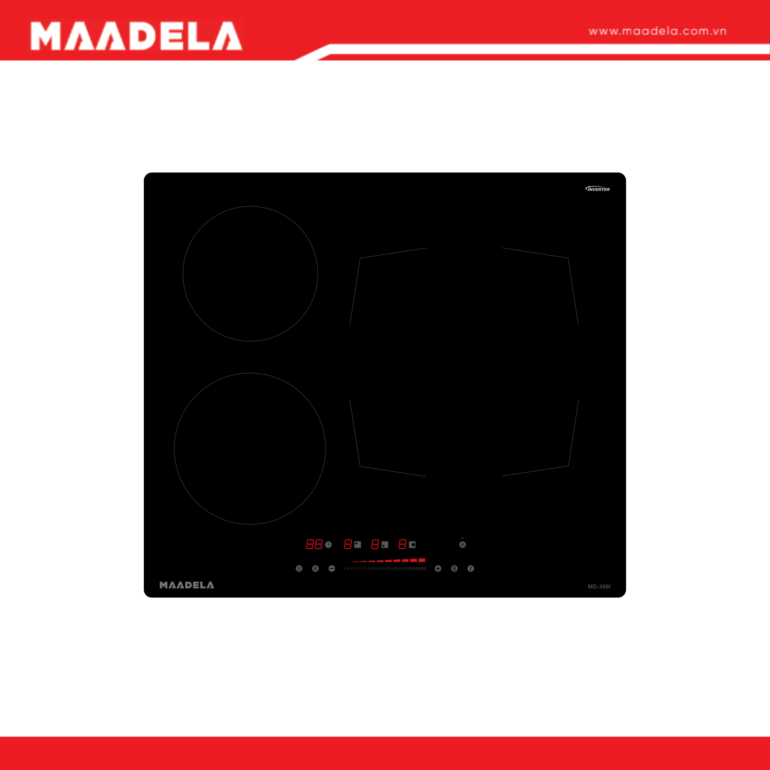 Bếp từ 3 vùng nấu Maadela QUADRAT MD-399I