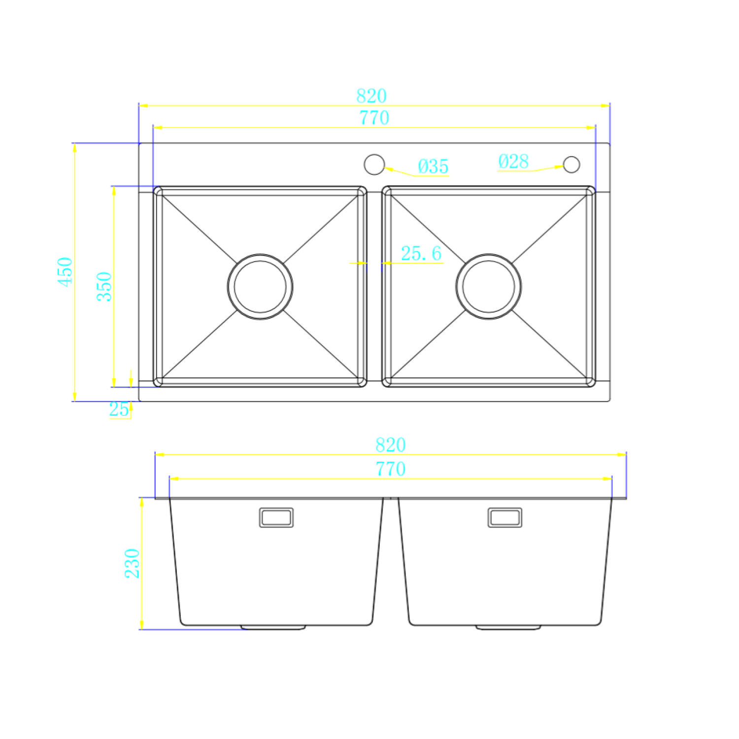 Chậu rửa chén Maadela MDS-8245D