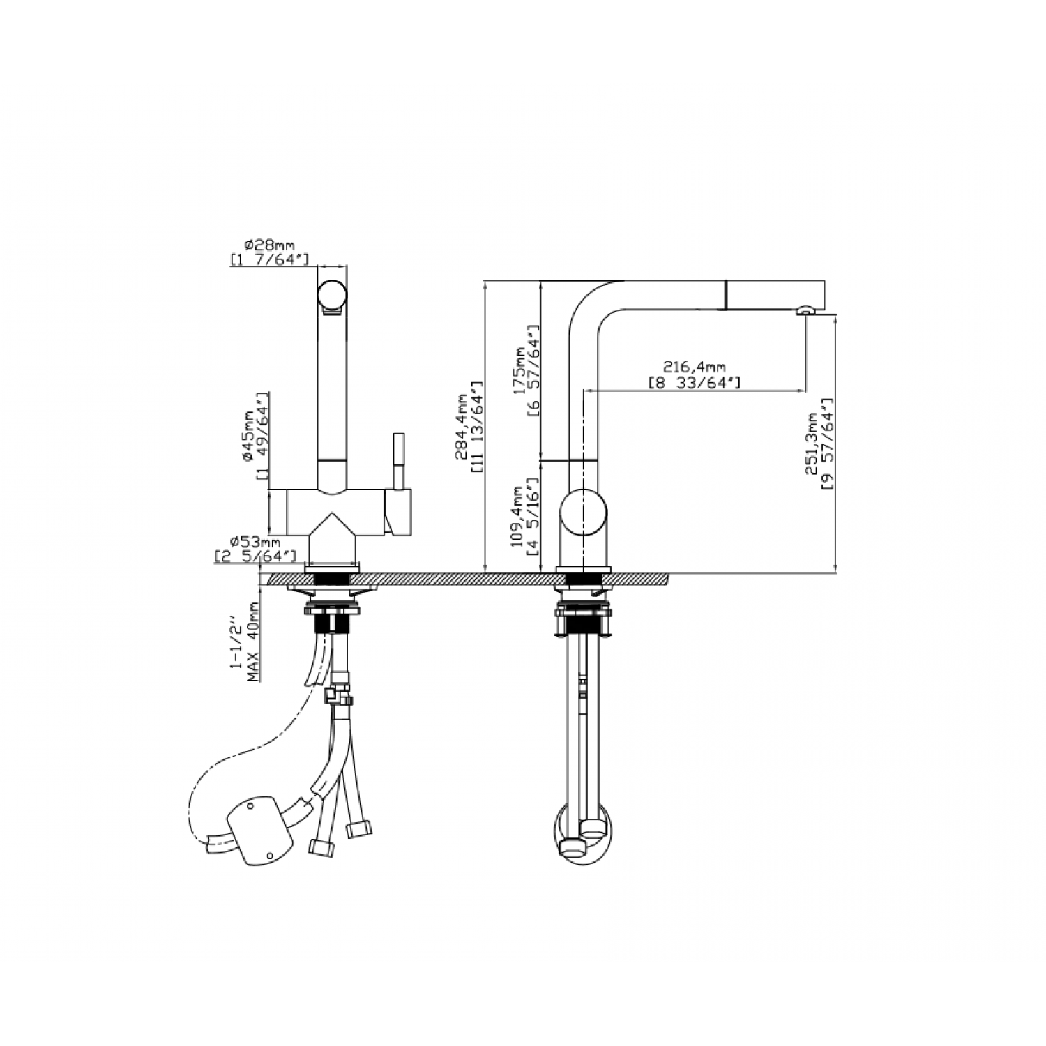 Vòi rửa chén nóng lạnh Maadela MDF-135C